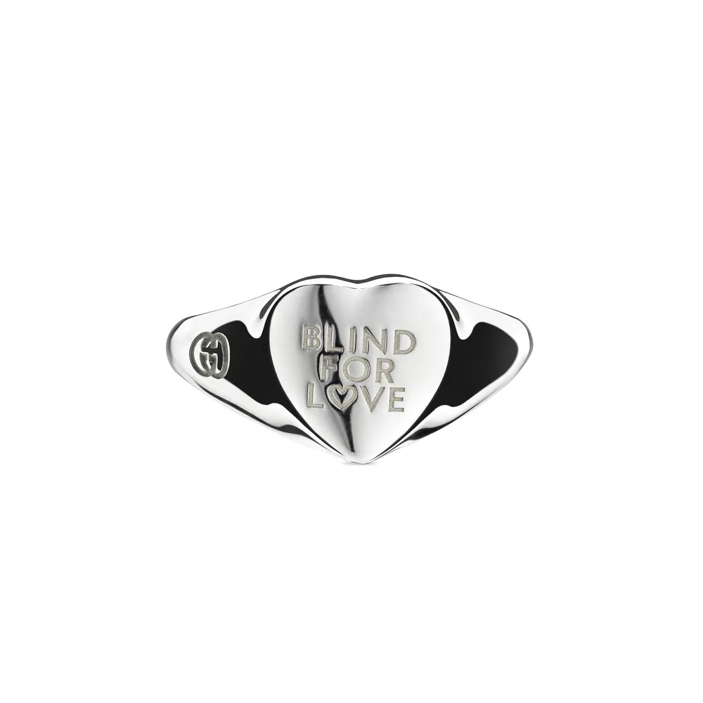 Gucci Blind For Love Sterling Silver Heart Ring