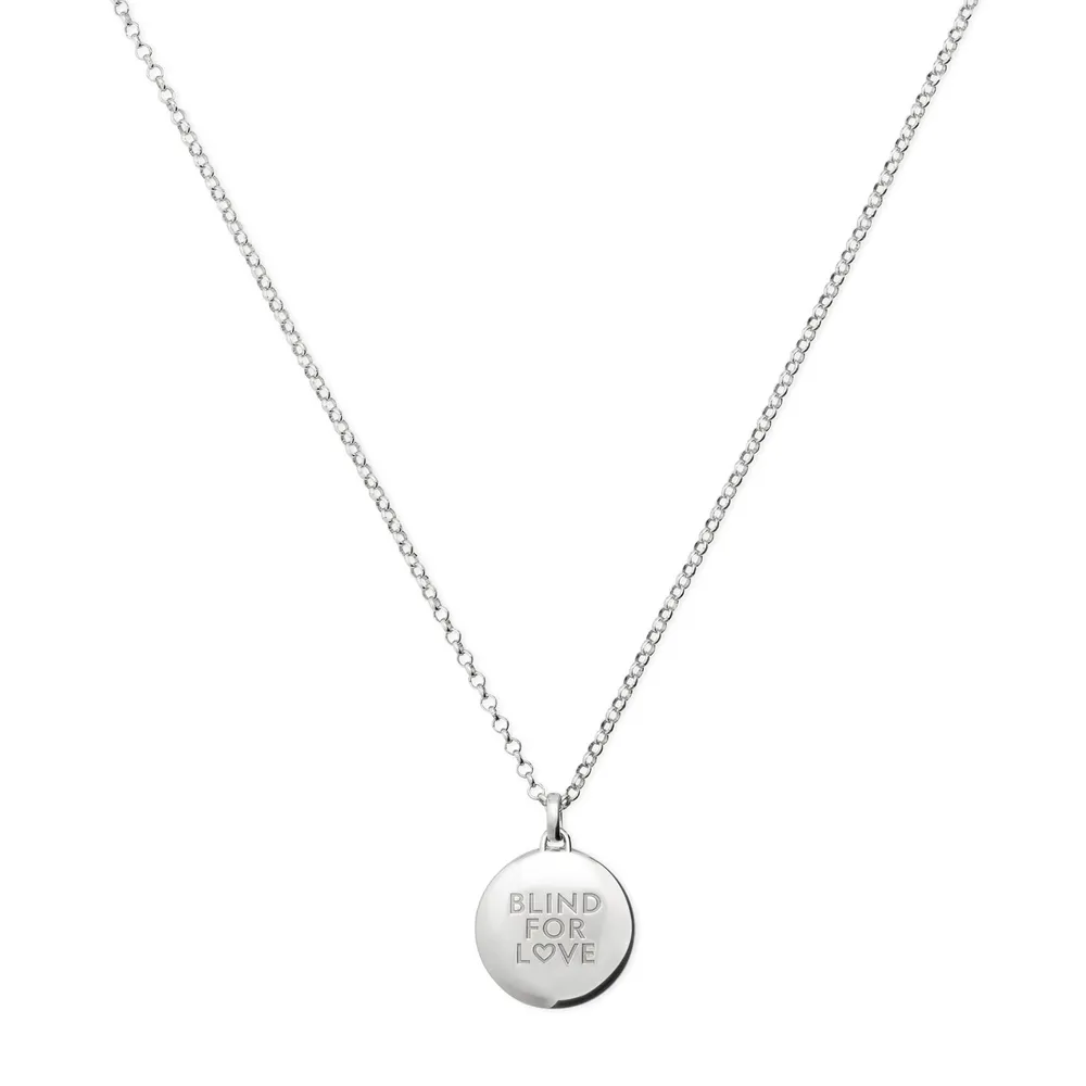 Gucci Blind For Love Sterling Silver Round Pendant Necklace