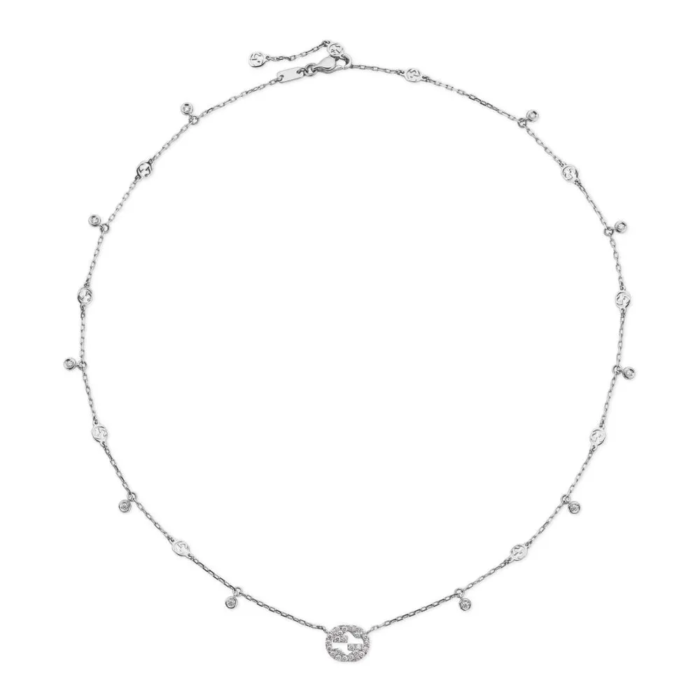 Gucci Gucci Interlocking 18ct White Gold 0.27ct Diamond Necklace