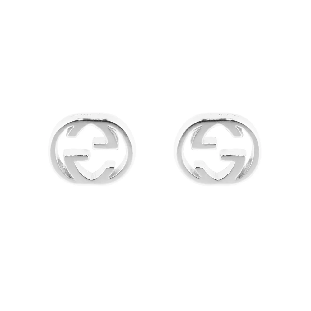 Gucci Gucci Interlocking 18ct White Gold 5mm Stud Earrings