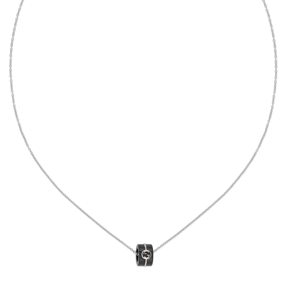 Gucci Gucci Interlocking 18ct White Gold & Corundum Pendant Necklace