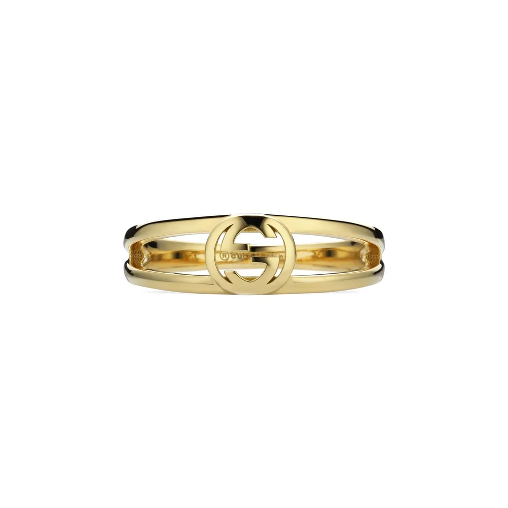 Gucci Gucci Interlocking 18ct Yellow Gold 2 Band Ring