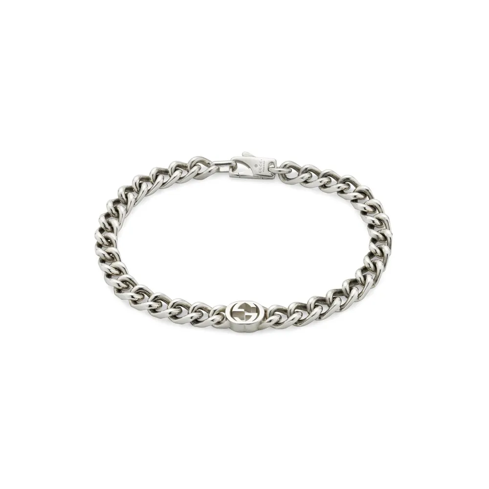 Gucci Gucci Interlocking Sterling Silver Bracelet - 17cm