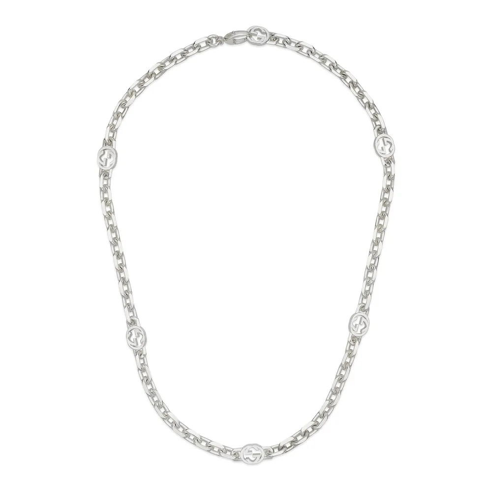 Gucci Gucci Interlocking Sterling Silver Chain Necklace