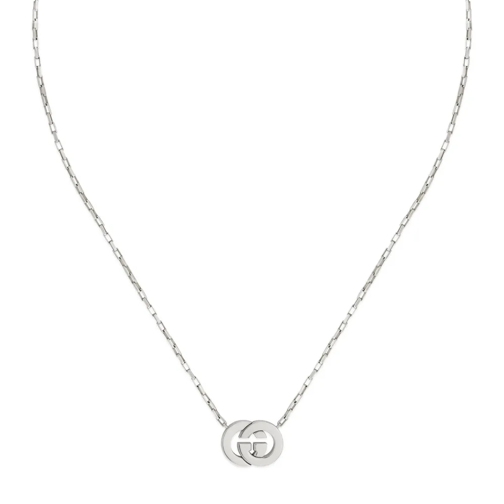 Gucci Gucci Interlocking Sterling Silver Pendant Necklace