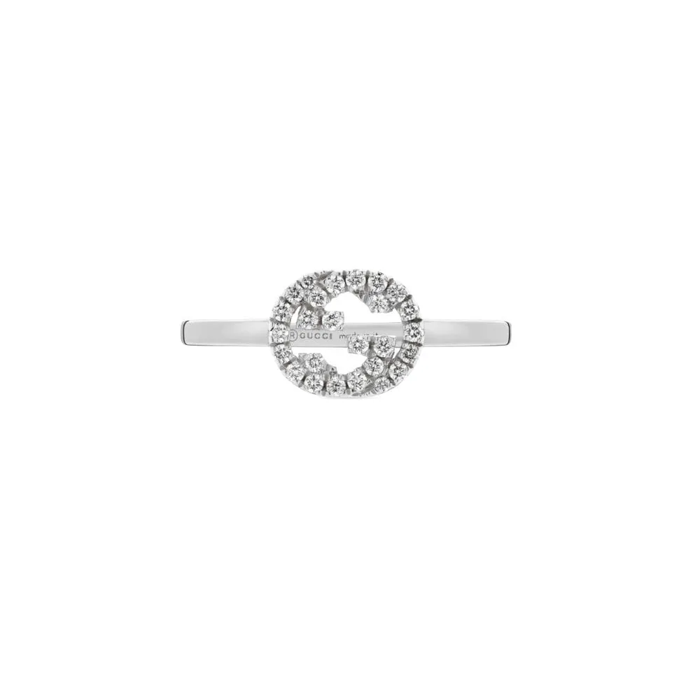 Gucci Interlocking G 18ct White Gold 0.12ct Diamond Ring