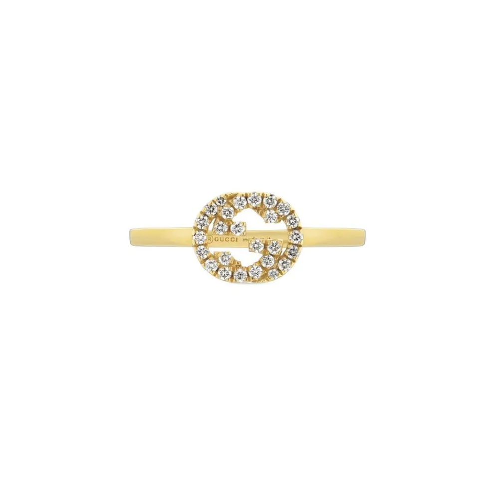 Gucci Interlocking G 18ct Yellow Gold 0.12ct Diamond Ring