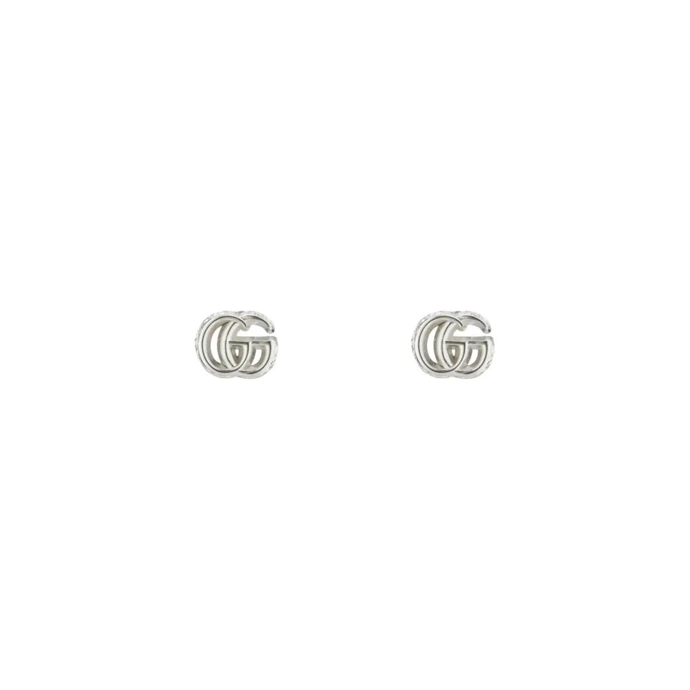 Gucci Sterling Silver GG Marmont Logo Earrings