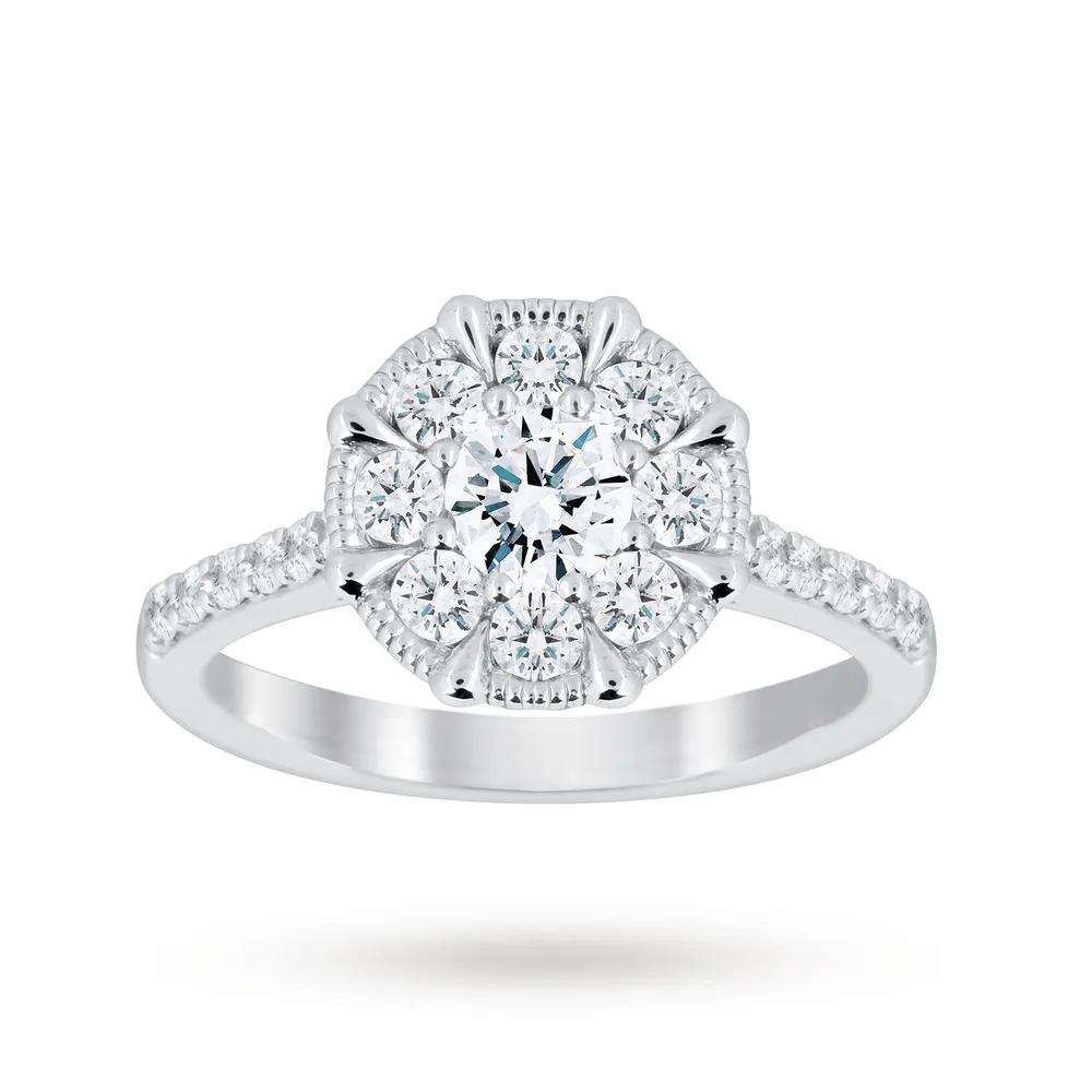Jenny Packham 18 Carat White Gold 0.50 Carat Diamond 8 Claw Multi Stone Ring - Ring Size I.5