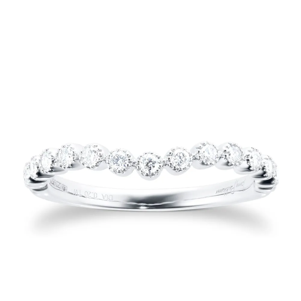 Jenny Packham 18ct White Gold 0.20cttw Bead Edge Band Ring