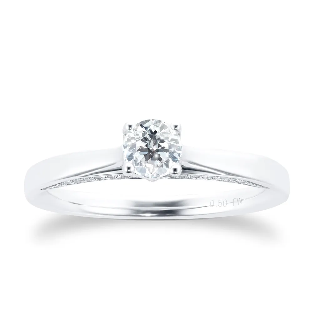 Jenny Packham 18ct White Gold 0.50 cttw Brilliant Cut Diamond Ring