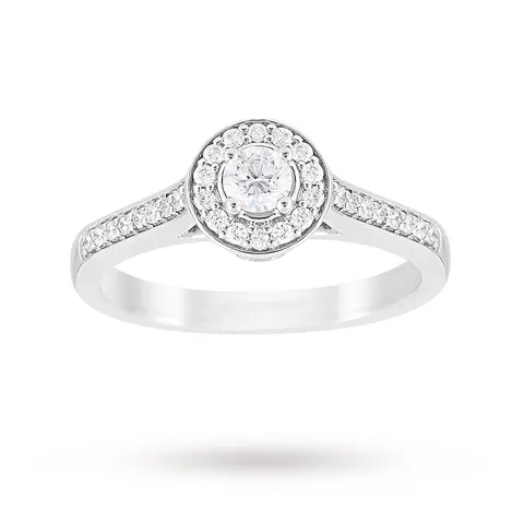Jenny Packham Brilliant Cut 0.35 Carat Total Weight Halo Diamond Ring In Platinum