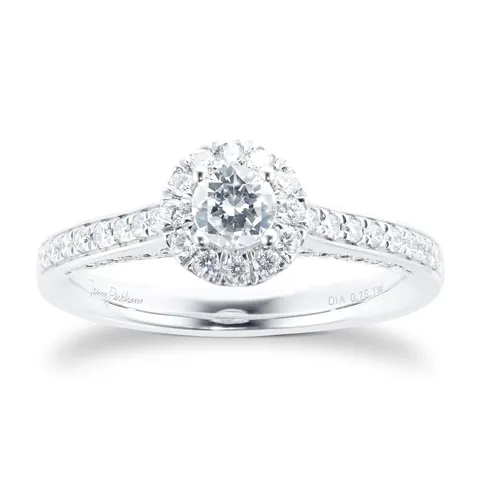 Jenny Packham Platinum 0.75cttw Brilliant Cut Halo Diamond Ring