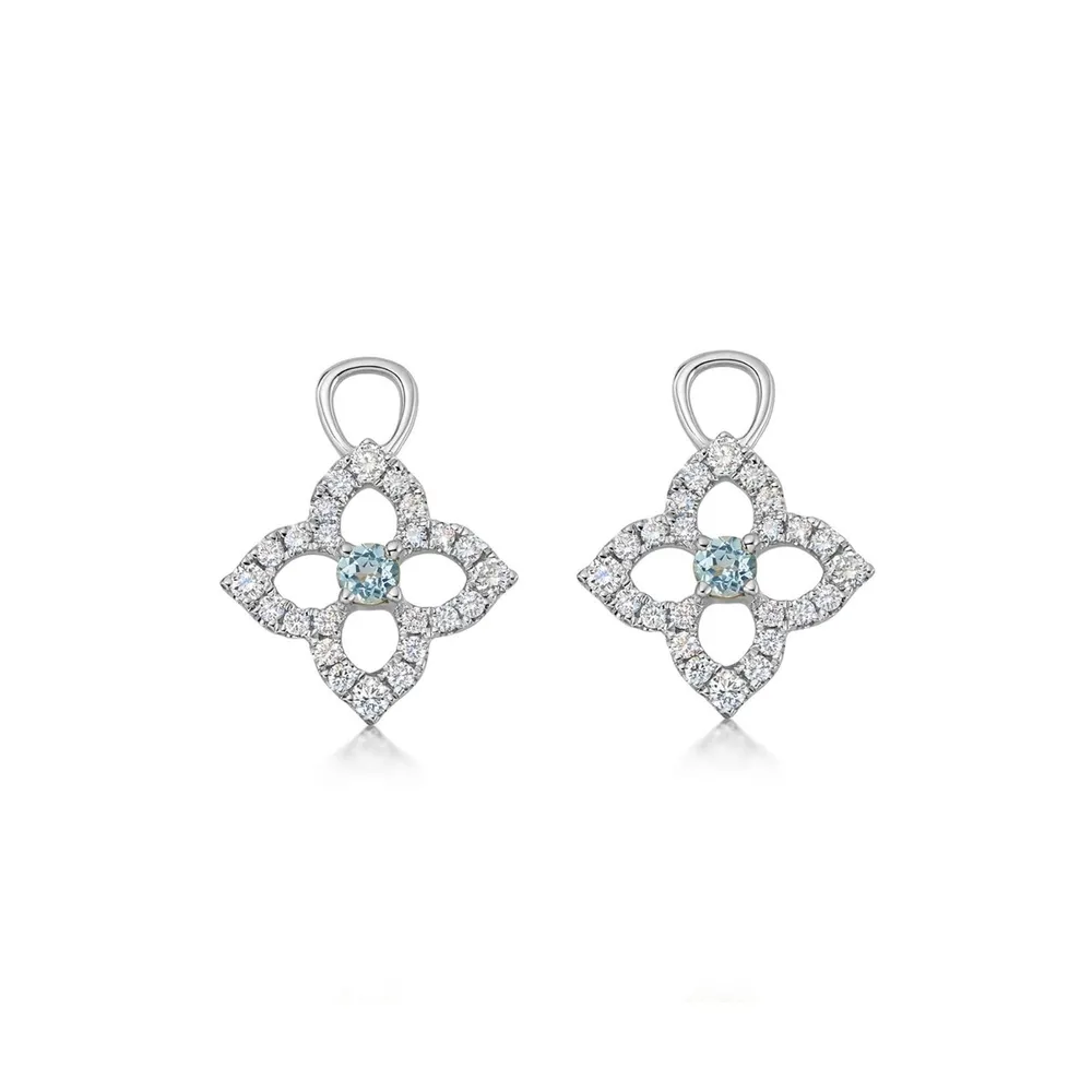 Kiki McDonough 18ct White Gold Pointed Petal & Blue Topaz Detachable Drops