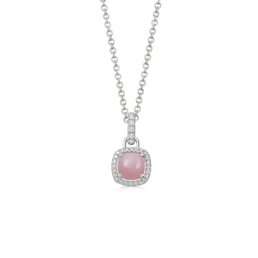 Kiki McDonough Exclusive 18ct White Gold 0.20ct Diamond Cushion Pendant