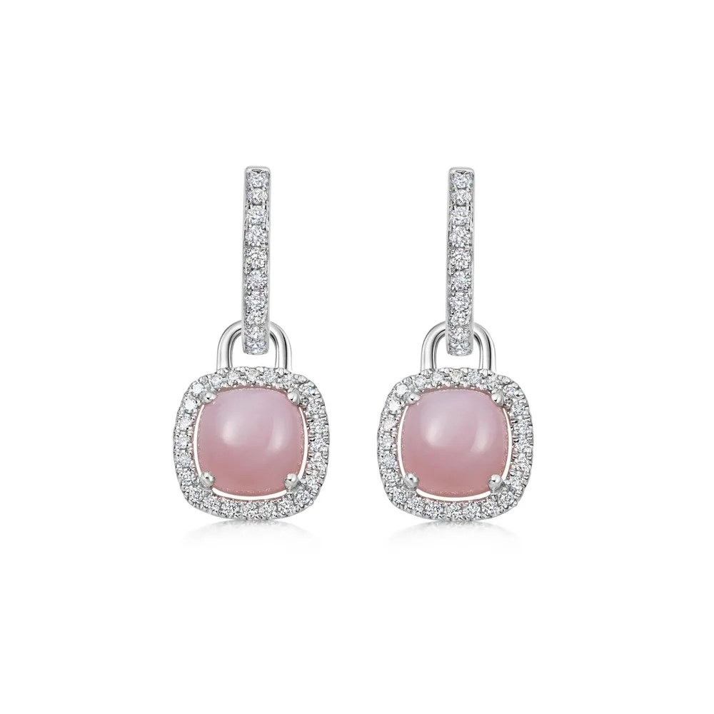 Kiki McDonough Exclusive 18ct White Gold 0.32ct Diamond Mini Cushion Drop Earrings