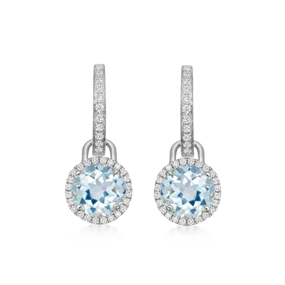 Kiki McDonough Grace 18ct White Gold, Blue Topaz & 0.32cttw Diamond Mini Detachable Drops Earrings
