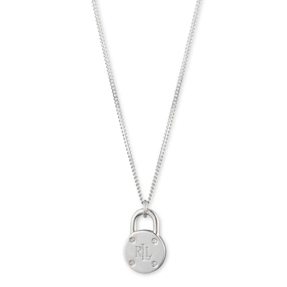 Lauren By Ralph Lauren Lauren By Ralph Lauren Sterling Silver Diamond Padlock Pendant