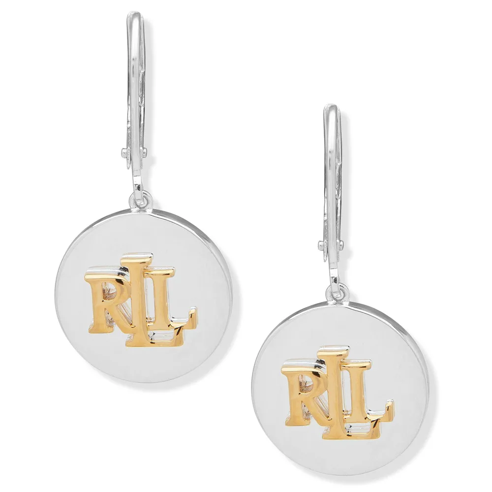 Lauren By Ralph Lauren Lauren By Ralph Lauren Sterling Silver Two Tone Drop Earrings