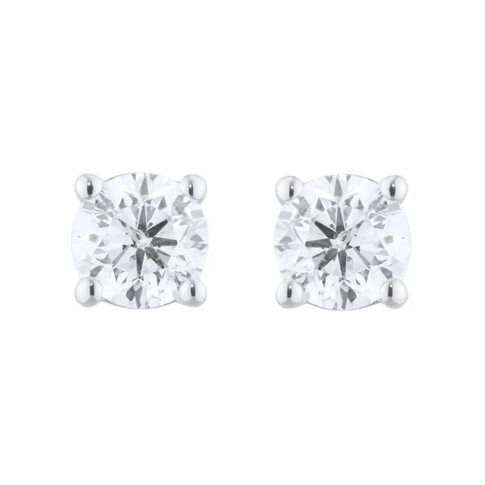Mappin & Webb 18ct White Gold 1.00cttw Diamond Stud Earrings