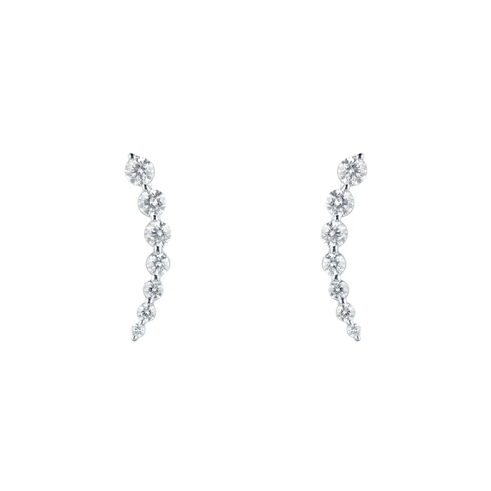 Mappin & Webb 18ct White Gold 1.22ct Diamond Drop Earrings