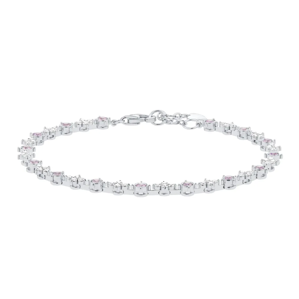 Mappin & Webb 18ct White Gold 1.40cttw Diamond & Pink Sapphire Bracelet