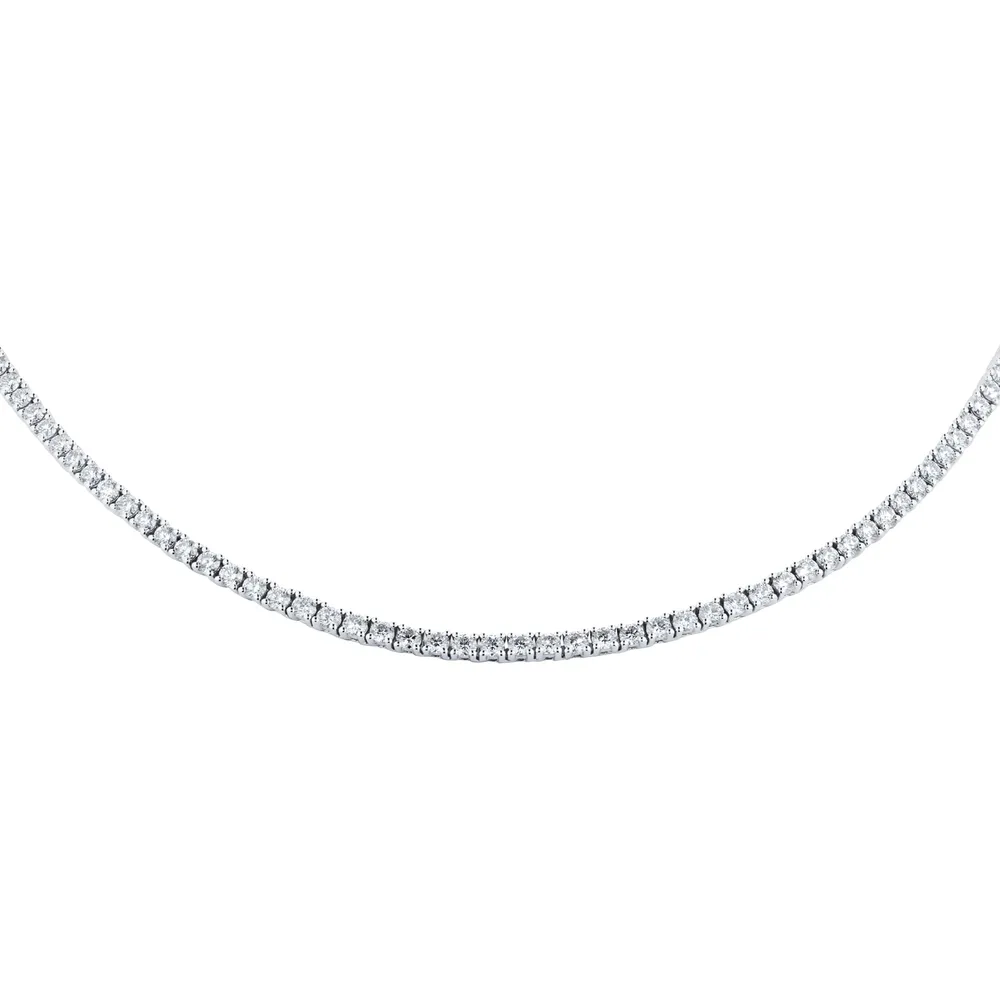 Mappin & Webb 18ct White Gold 10cttw Diamond Line Necklace