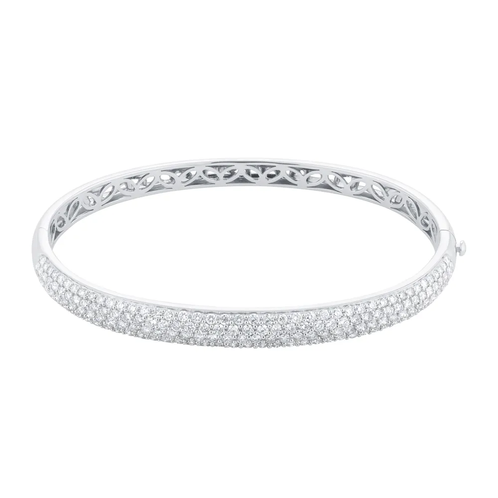 Mappin & Webb 18ct White Gold 2.52cttw Diamond Pave Bangle