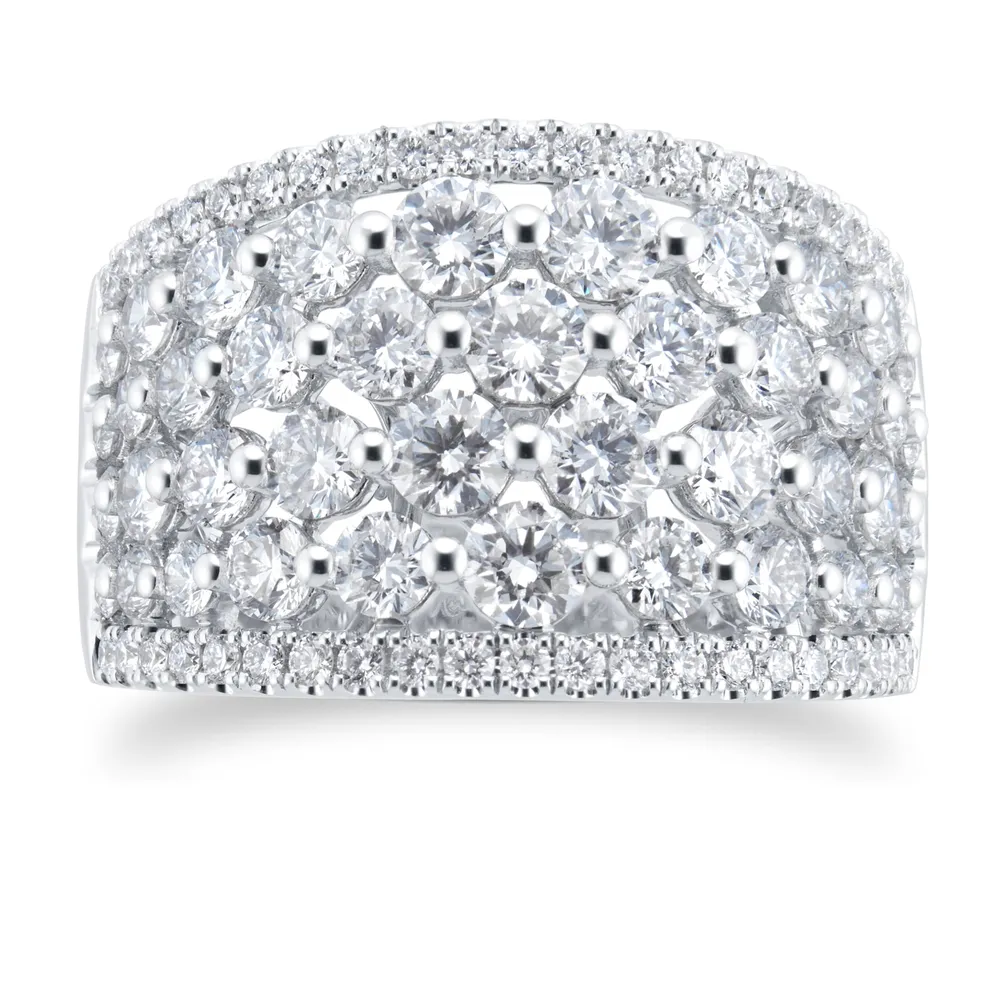 Mappin & Webb 18ct White Gold 2.95cttw Brilliant Cut Wide Dress Ring