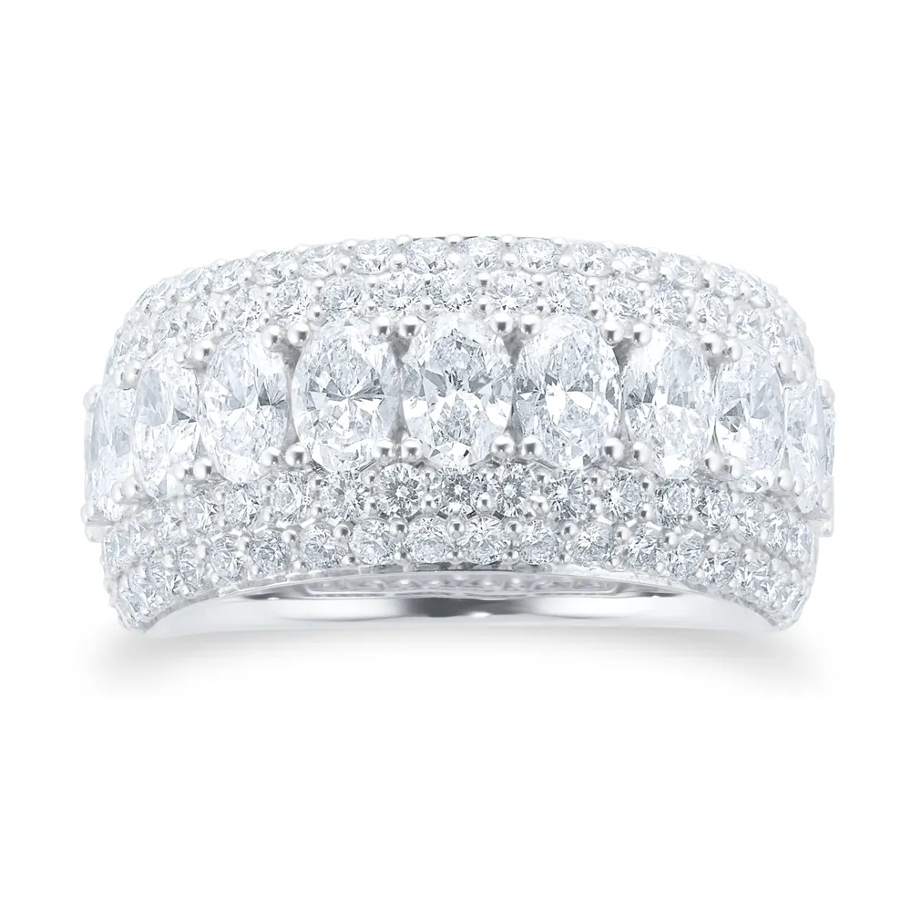 Mappin & Webb 18ct White Gold 3.28cttw Multi Row Diamond Dress Ring