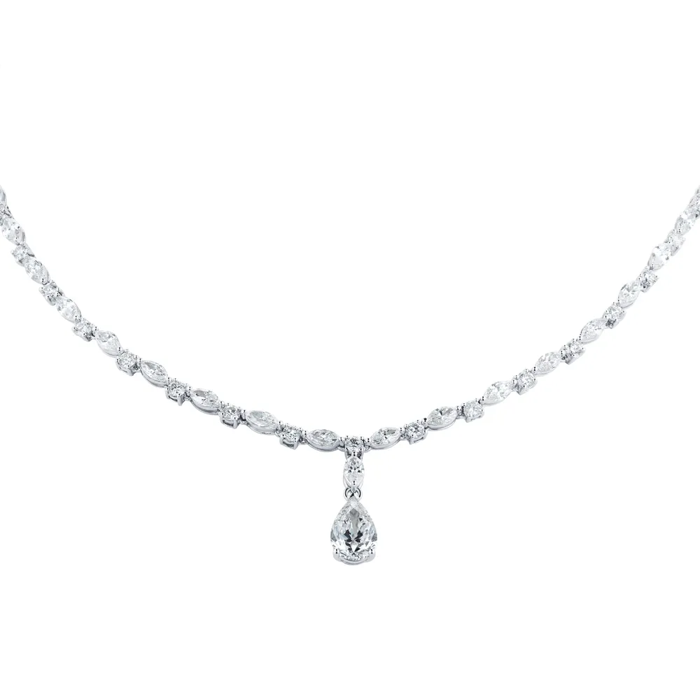 Mappin & Webb 18ct White Gold 7.45cttw Mixed Cut Diamond Necklace