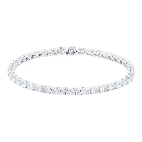 Mappin & Webb 18ct White Gold 7.67cttw Oval Cut Diamond Full Line Bracelet