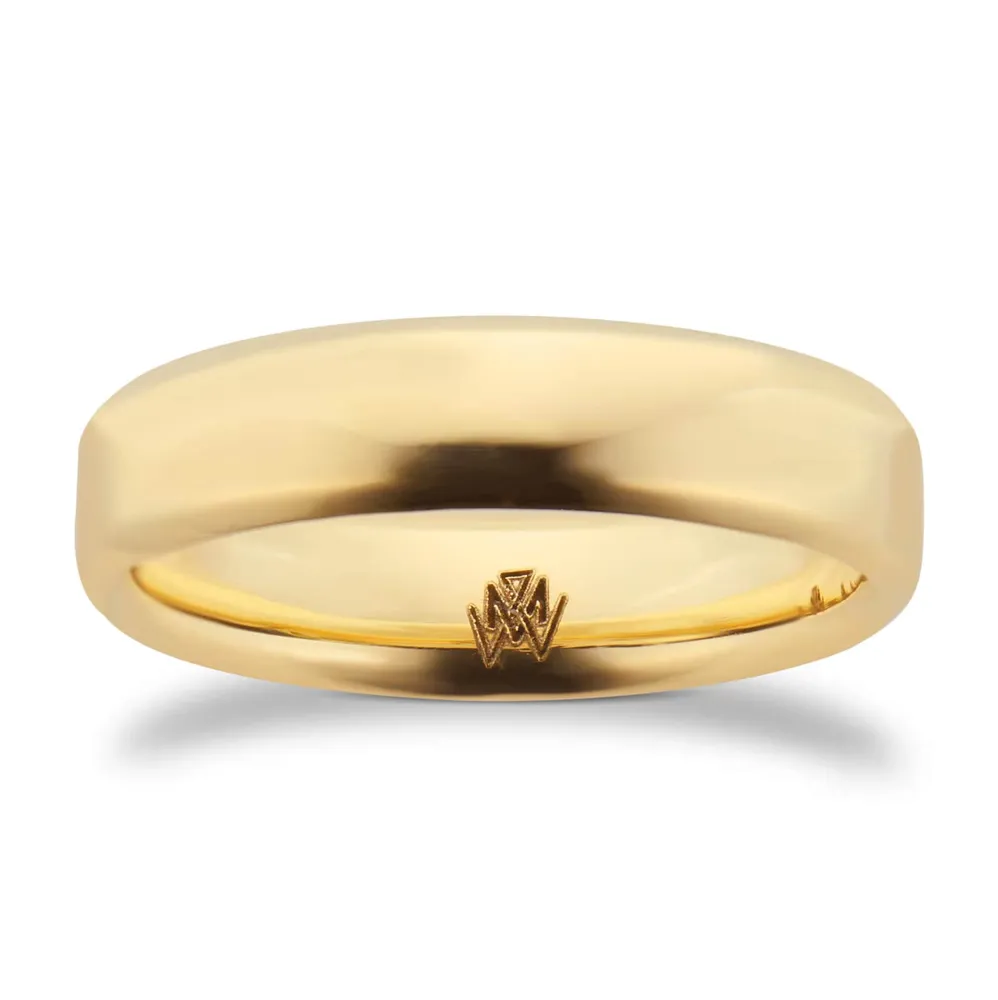 Mappin & Webb 18ct Yellow Gold 5mm Knife Edge Band Ring