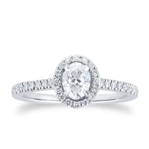 Mappin & Webb Amelia Platinum 0.75ct Oval Cut Diamond Ring