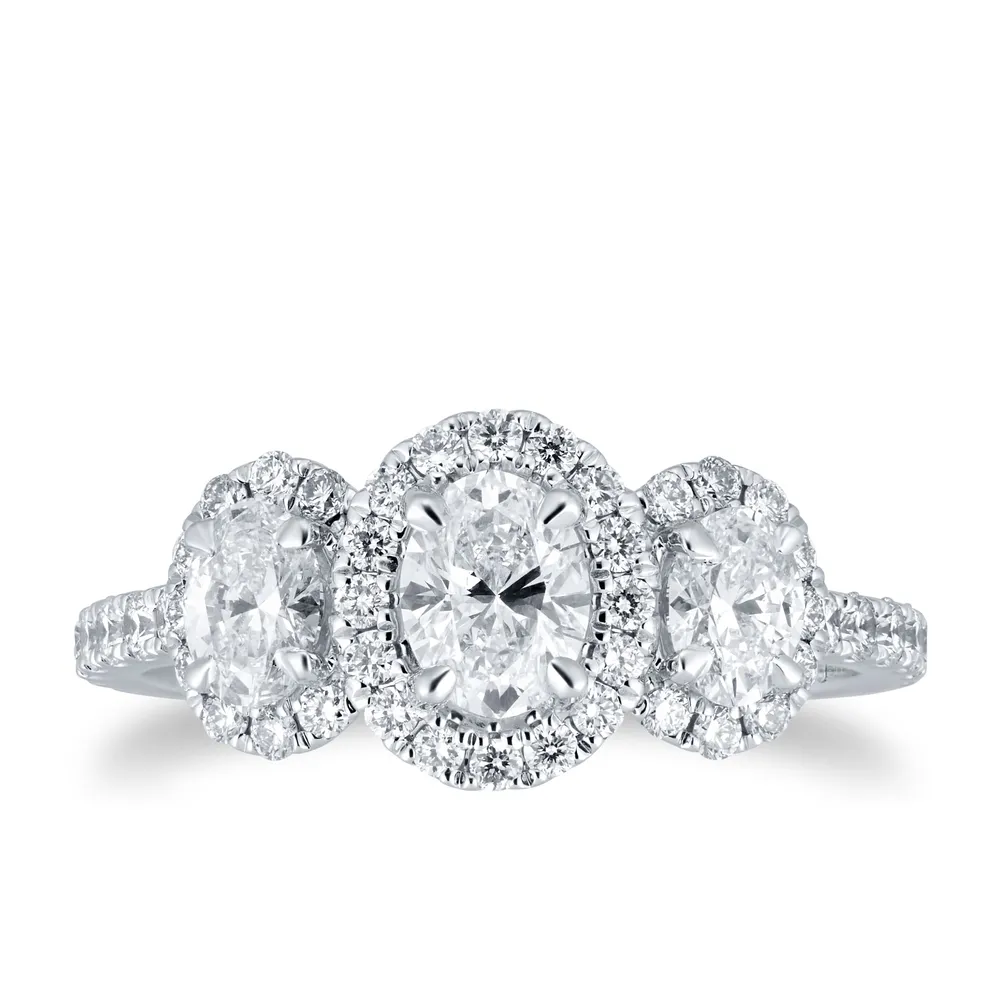 Mappin & Webb Amelia Platinum Oval 1.50cttw Diamond Engagement Ring