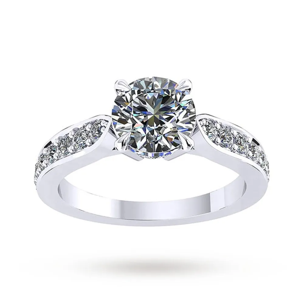 Mappin & Webb Boscobel Engagement Ring With Diamond Band 0.96 Carat Total Weight