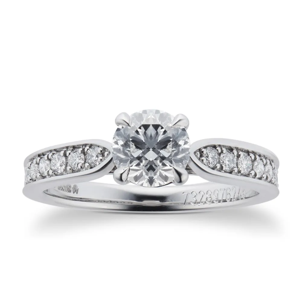 Mappin & Webb Boscobel Platinum 0.96cttw Diamond Engagement Ring - Ring Size I.5