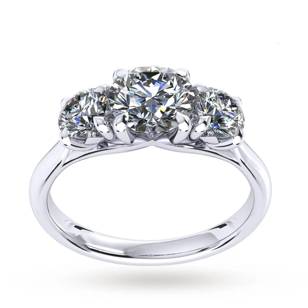 Mappin & Webb Ena Harkness Three Stone Engagement Ring 1.20 Carat Total Weight