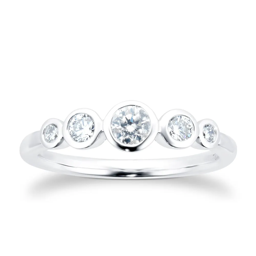 Mappin & Webb Gossamer 18ct White Gold 0.50cttw Five Stone Diamond Ring