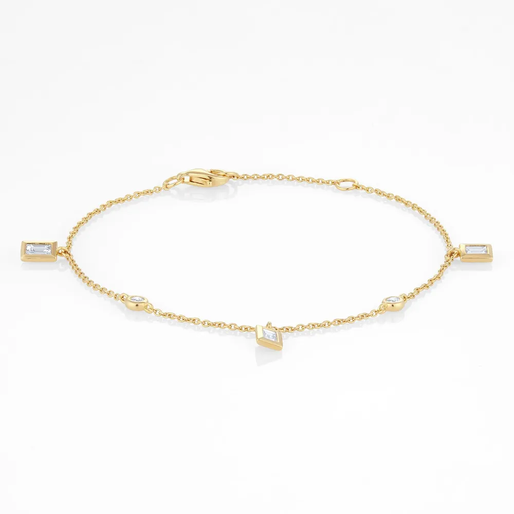 Mappin & Webb Gossamer 18ct Yellow Gold 0.45cttw Baguette Cut Diamond Bracelet