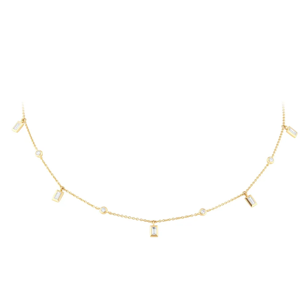 Mappin & Webb Gossamer 18ct Yellow Gold 0.50cttw Baguette Cut Diamond Necklace