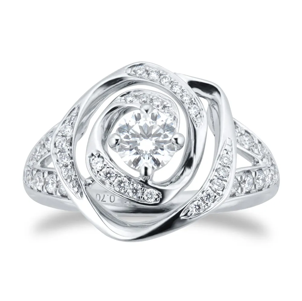 Mappin & Webb Limited Edition 18ct White Gold 0.70cttw Diamond Halo Ring