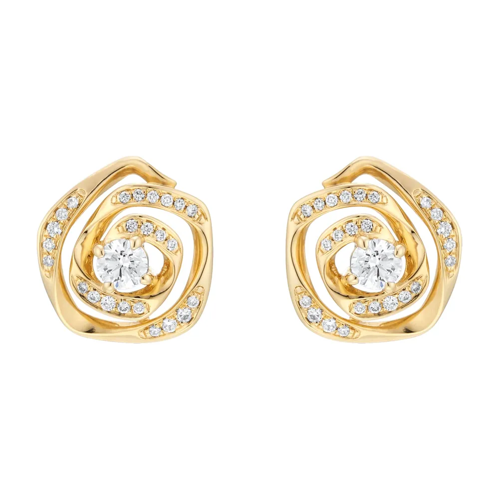 Mappin & Webb Limited Edition 18ct Yellow Gold 0.51cttw Diamond Stud Earrings