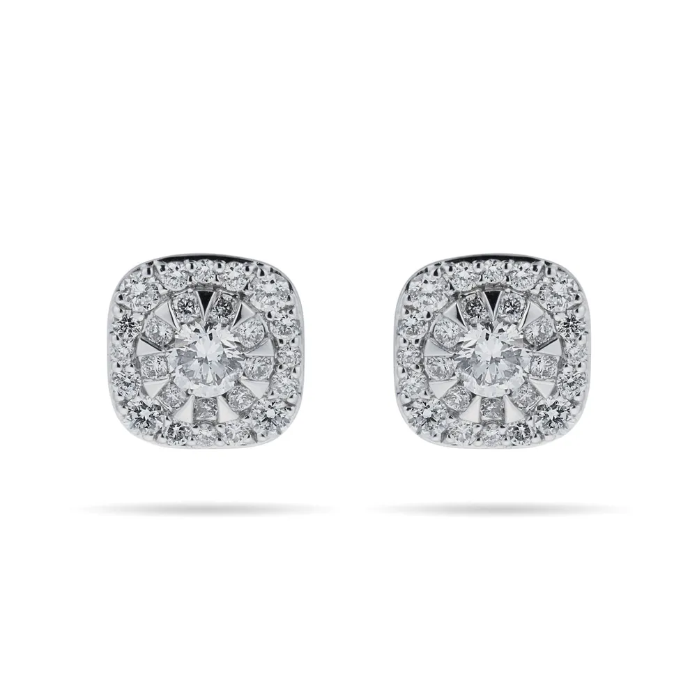 Mappin & Webb Masquerade 18ct White Gold 0.61cttw Diamond Stud Earrings