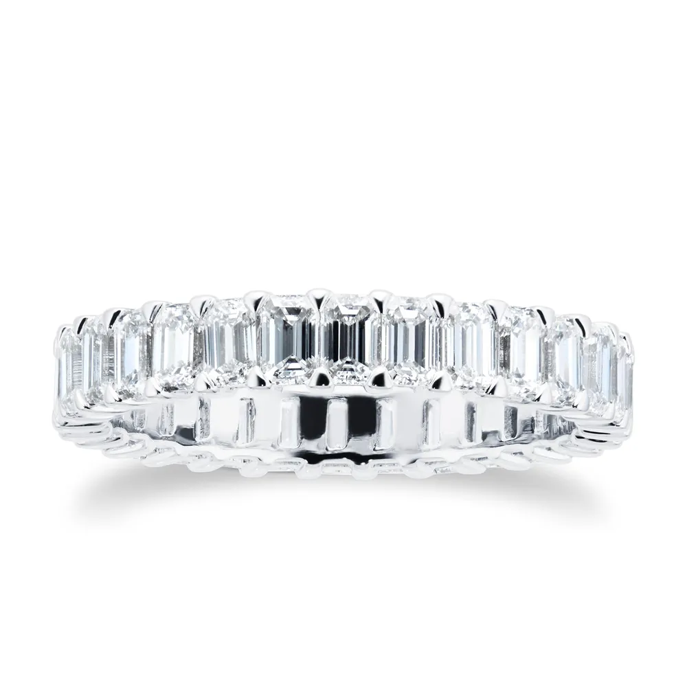 Mappin & Webb Platinum 2.70cttw Emerald Cut Diamond Full Eternity Ring