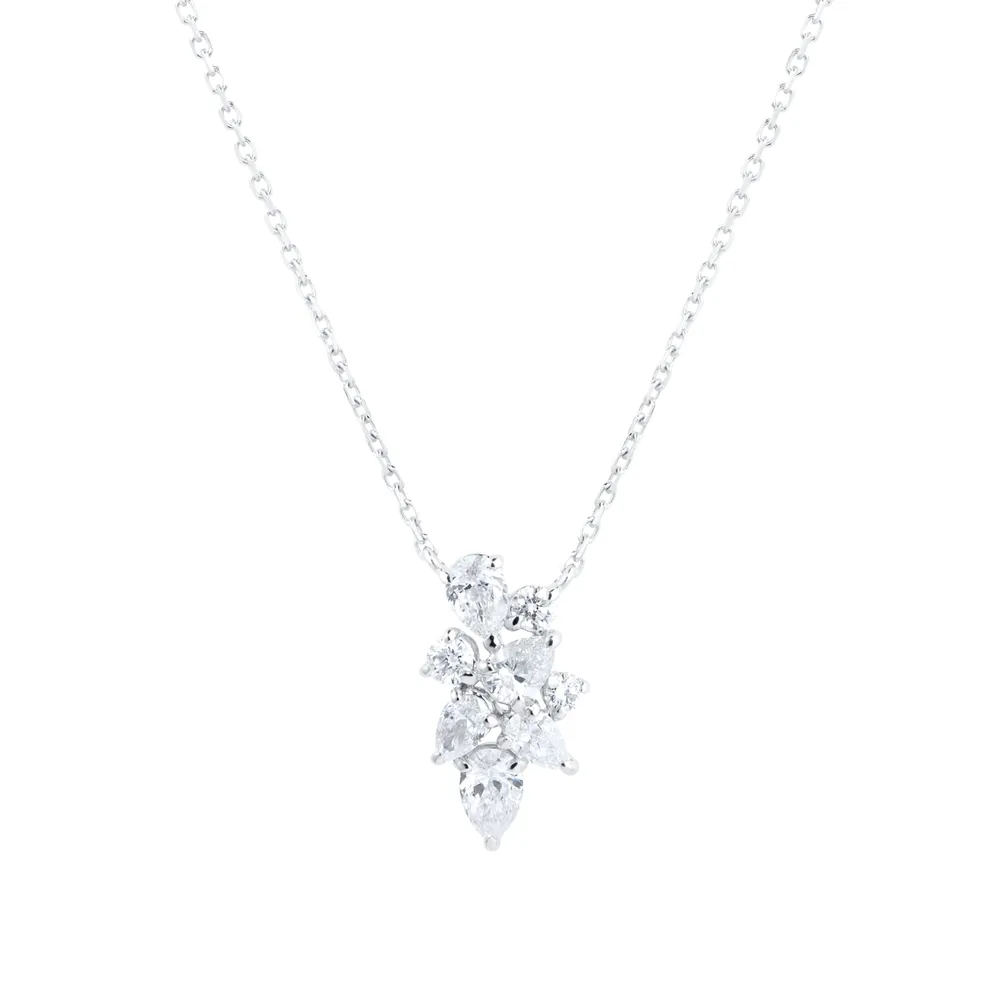 Mappin & Webb Riveret 18ct White Gold 0.75cttw Mixed Cut Diamond Pendant