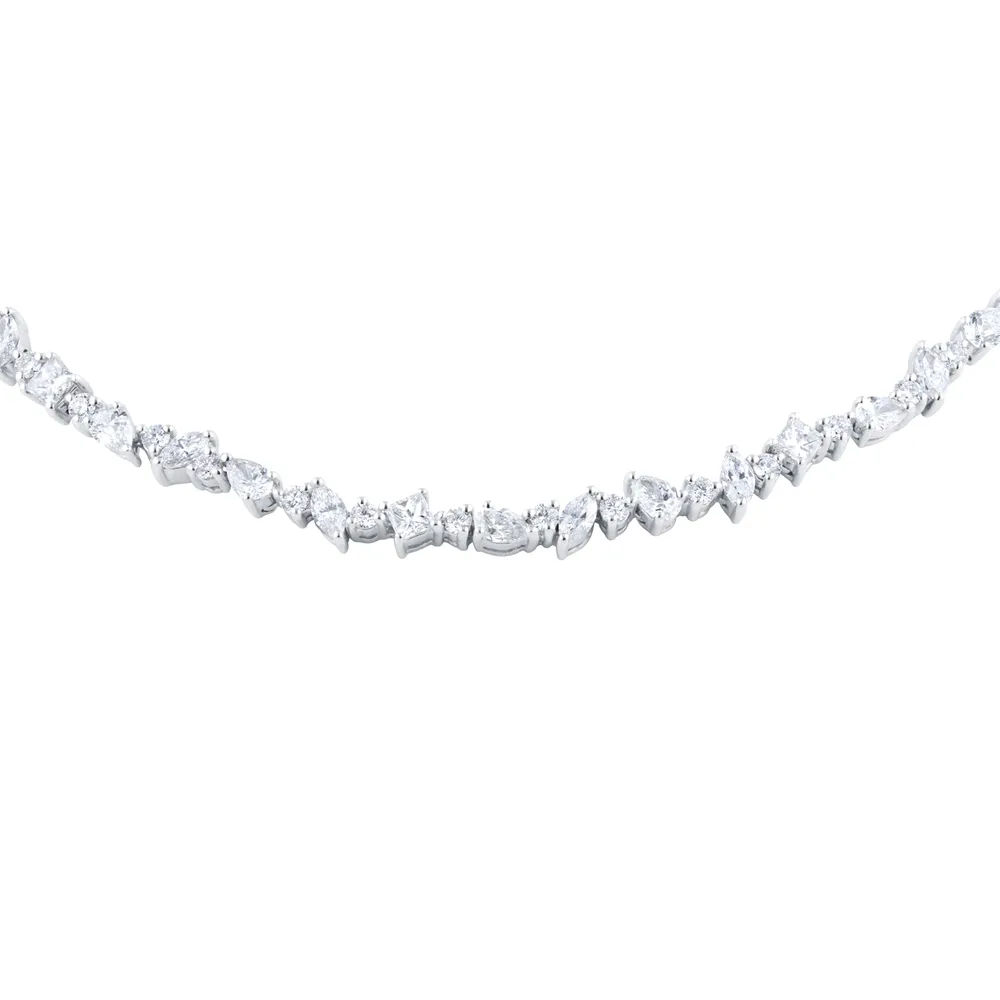 Mappin & Webb Riveret 18ct White Gold 3.30cttw Mixed Cut Diamond Necklace