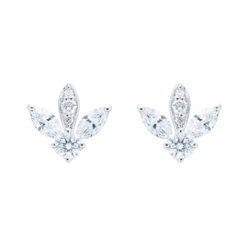 Mappin & Webb Vinea 18ct White Gold 0.60cttw Diamond Stud Earrings