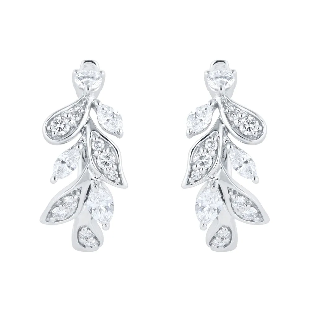Mappin & Webb Vinea 18ct White Gold 0.75cttw Diamond Hoop Earrings