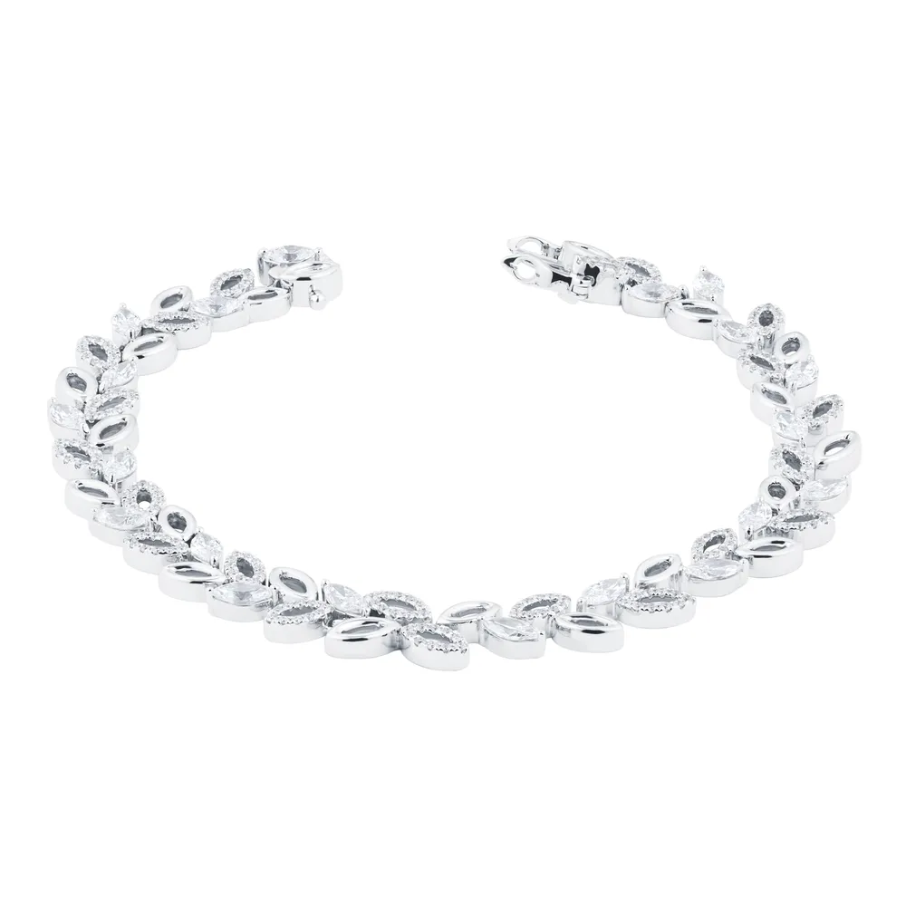 Mappin & Webb Vinea 18ct White Gold 3.00cttw Leaf Marquise Cut Bracelet